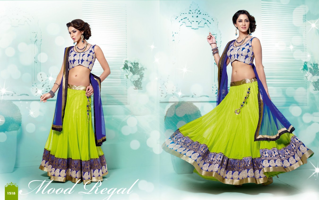 Image of lehenga green Saree